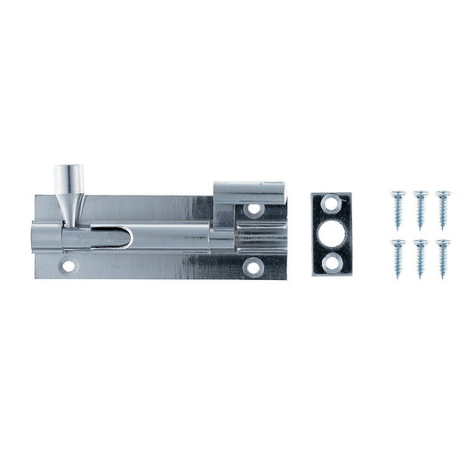 Taskmaster Chrome Plated Offset Necked Barrel Bolt 75mm - Solid Brass – view 2 - Auzzistore