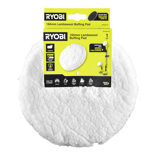 Ryobi 165mm Lambswool Buffing Pad - Soft Fibres - Scratch-Free Polishing – view 2