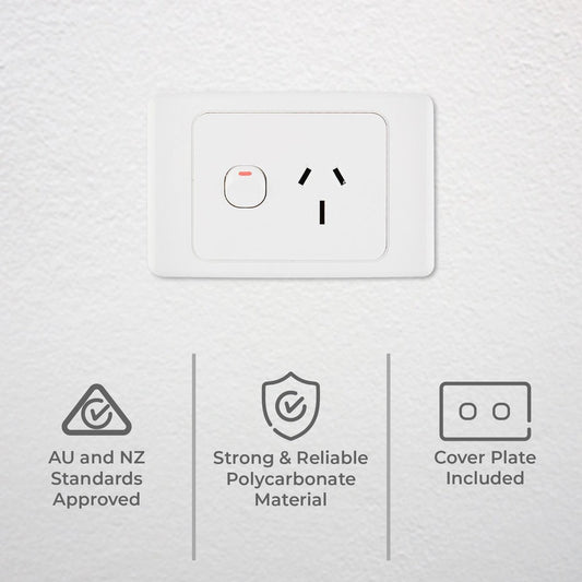 Deta 15A Single Power Point - 250V - Polycarbonate - Heavy Duty Use – view 2
