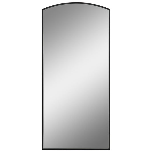 Life In Style Black Floor Mirror 760x1650mm Arched Top Sleek Metal Frame – view 2