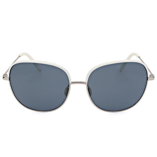 Vuarnet Edge Men's Polarised Sunglasses, Blue Lens, 57 mm, Stainless Steel Frame – view 2