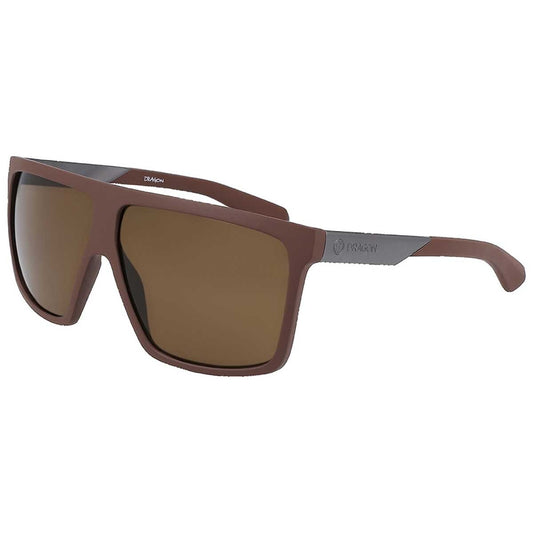 Dragon Men's Polarised Sunglasses, Brown Lenses, Matte Dark Brown Frame, 63 mm