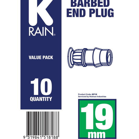 K Rain 19mm End Plug 10 Pack - Black - UV Stabilised Polypropylene – view 2 - Auzzistore