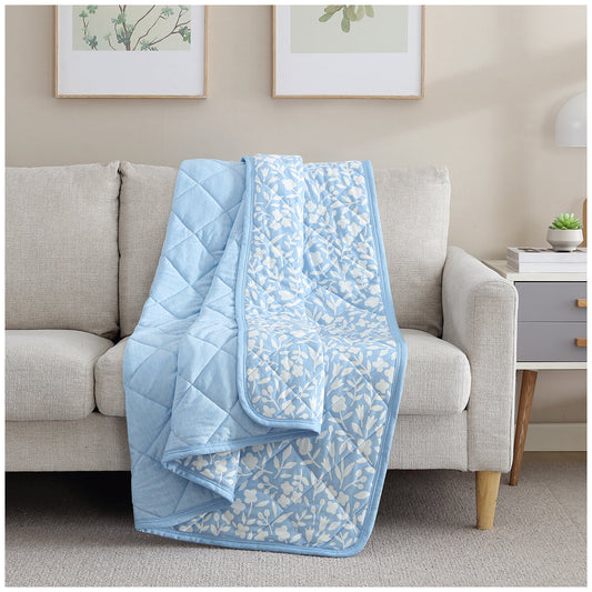 Sutton Place Cooling Throw 152 x 177cm Blue, Cool Touch Technology, Reversible