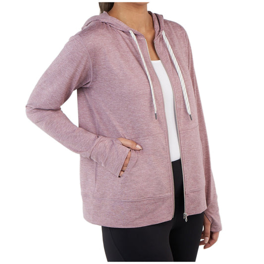 Kirkland Signature Ladies Lightweight Full Zip Hoodie Pink, Moisture-Wicking – view 2