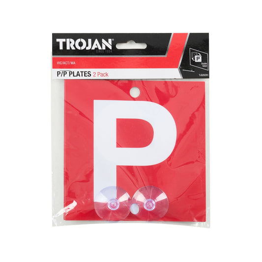 Trojan Green P Red P Plates - 2 Pack - 150mm x 50mm - VIC WA Compliance – view 2 - Auzzistore
