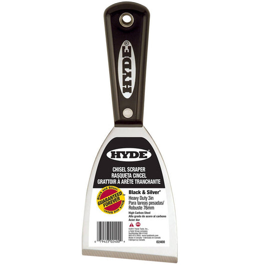 Hyde Heavy Duty Chisel Scraper - 75mm - High-Carbon Steel - Stiff Use