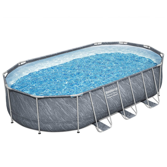 Bestway Power Steel Pool Set 561JTE 6.10m x 3.66m x 1.22m with Sand Filter & Ladder – view 2