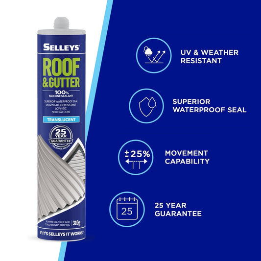 Selleys Roof & Gutter Silicone - 310g Triple Pack - Translucent - Waterproof – view 2 - Auzzistore