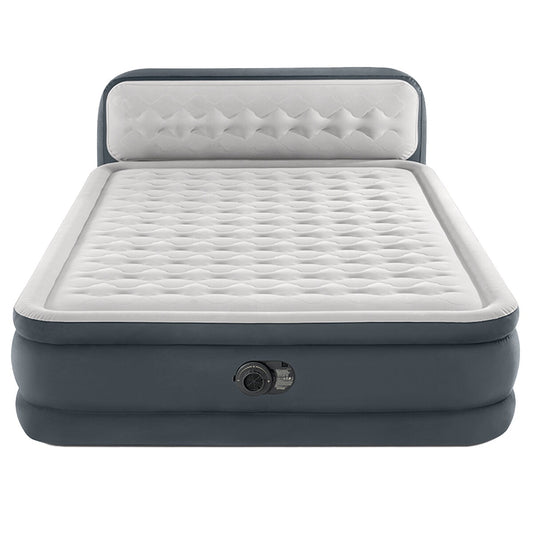 Intex Queen Ultra Plush Headboard Airbed with Internal Pump, Grey, 46 cm Raised – view 2 - Auzzistore