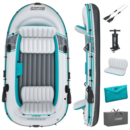 Bestway Hydro Force Adventure Elite X4 Inflatable Raft Set for 4 Adults, Grey/Teal – view 2