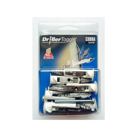 Cobra Anchor Drillertoggle Screws - Pack of 6 - 5 x 50mm - Self-Drilling - Auzzistore