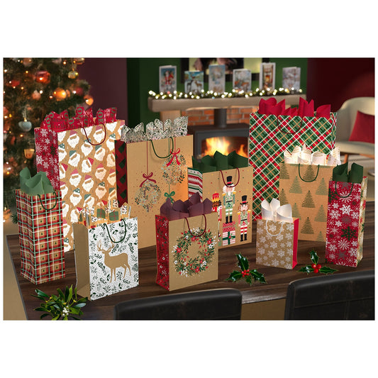 Tom Smith Luxury Gift Bag Set - 16 Bags & 80 Sheets Tissue Paper, Eco-Friendly