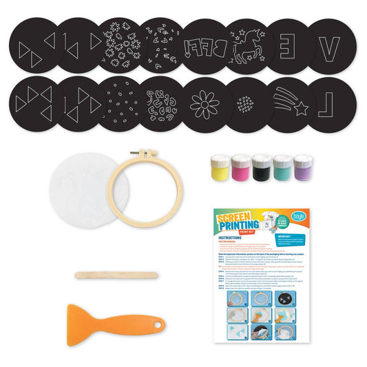 Boyle DIY Screen Printing Paint Kit - 5 Paint Colours - 16 Stencils - 200mm x 230mm – view 2
