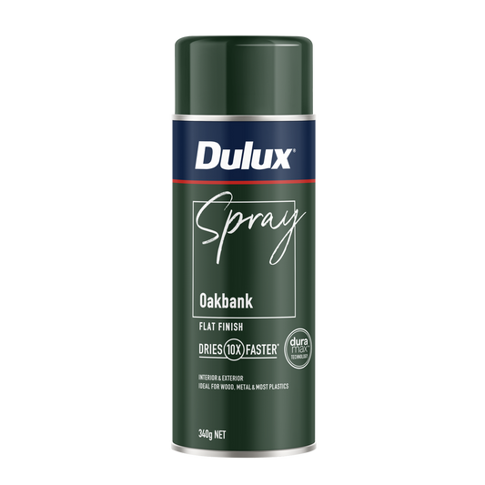 Dulux Spray Paint 340g Flat Oakbank - Fast Drying - Self-Priming - 10 Min Touch Dry - Auzzistore