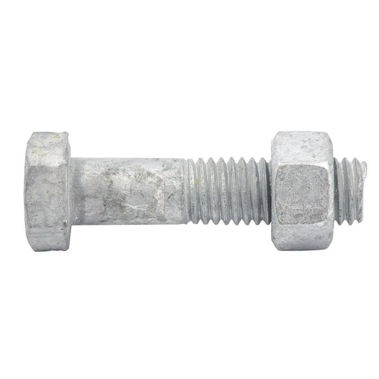 Zenith M12 x 50mm Hot Dipped Galvanised Hex Head Bolt and Nut Each - Auzzistore