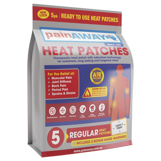 Pain Away Heat Patches Regular 5 Pack - Effective Relief for Muscle and Joint Pain – view 2