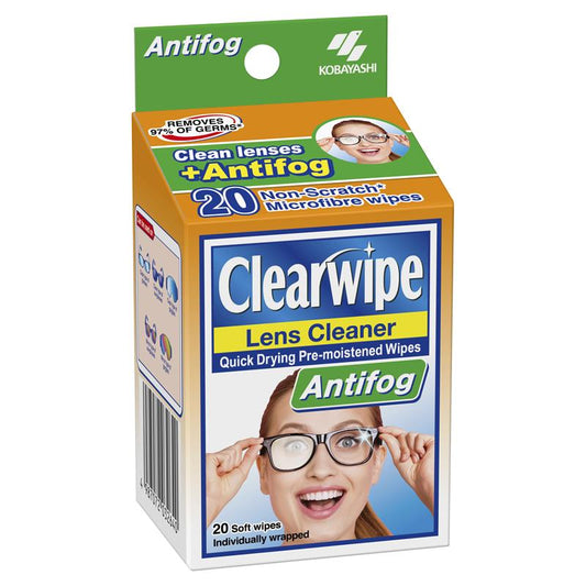 Clearwipe Antifog Lens Cleaner 20 Wipes - Dual Action Cleaning and Antifog-Auzzi Store
