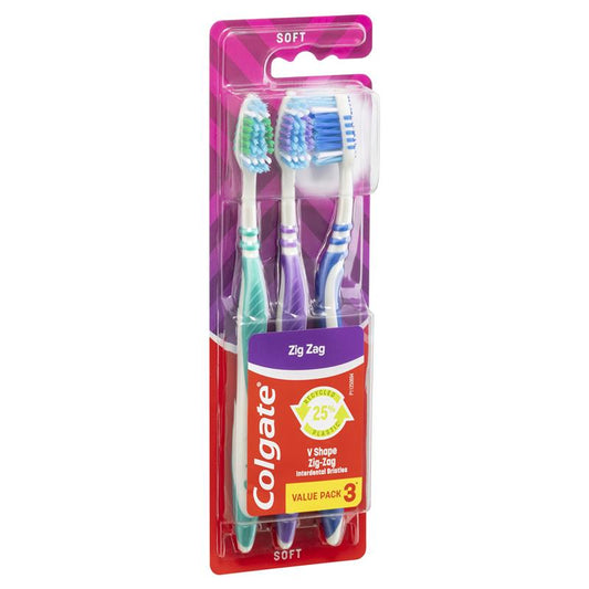 Colgate Zig Zag Deep Interdental Clean Toothbrush Flex Soft - 3 Pack-Auzzi Store