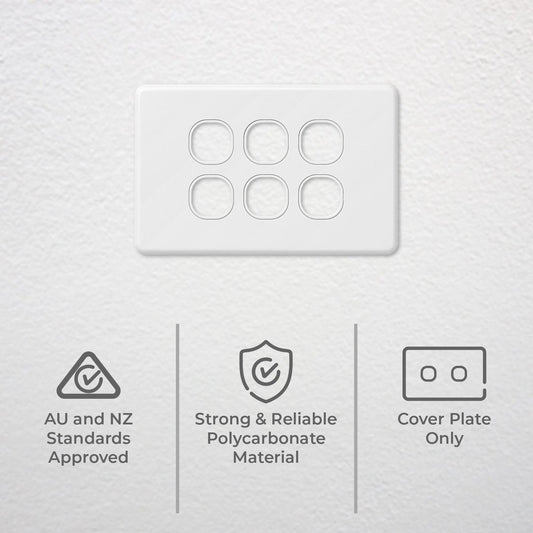 DETA X6 Six Gang Grid Plate - 70mm Polycarbonate - Modern Design – view 2 - Auzzistore