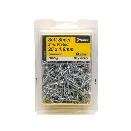 Paslode Zinc Plated Soft Sheet Nail 25mm 1.8mm 500g Ideal For Plywood - Auzzistore
