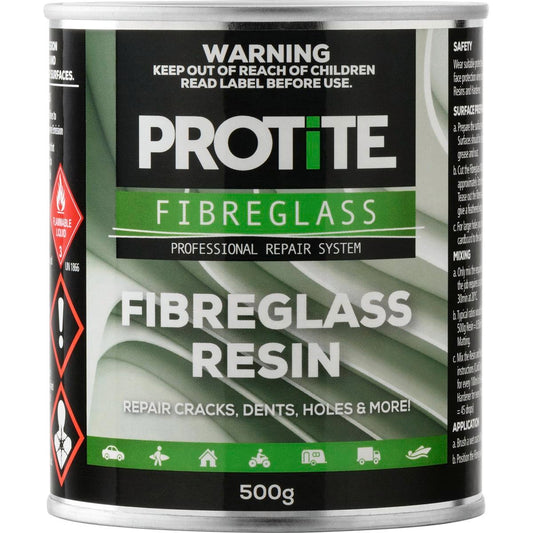 Protite Fibreglass Resin 500g Strong Adhesion Low Emission Repair