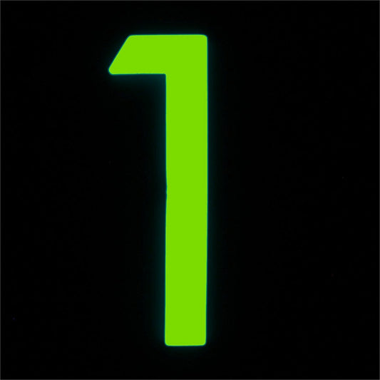 Sandleford 90mm Glow In Dark Acrylic House Number 1 - Strong Adhesive – view 2