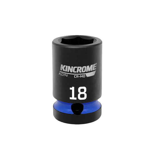 Kincrome 18mm Impact Socket - 1/2 Inch - Cr-Mo Steel - Rust Resistant