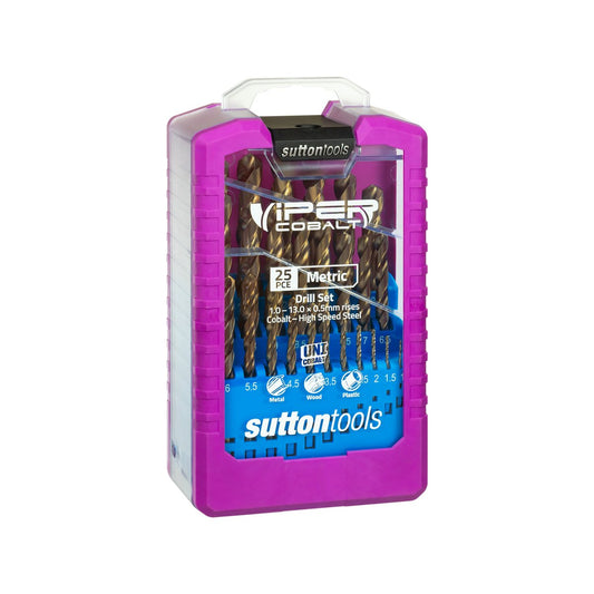 Sutton Tools 25 Piece Metric Viper Cobalt Drill Set - 118° Split Point - Durable - Auzzistore