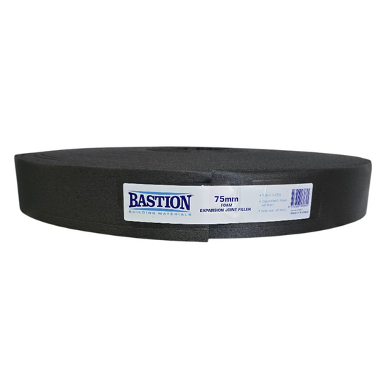 Bastion Expansion Joint Foam - 75mm x 10mm - 25m - Black - Durable Sealing - Auzzistore