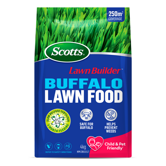 Scotts Lawn Builder Buffalo Lawn Food 4kg Granular Fertiliser 250m² - Auzzistore