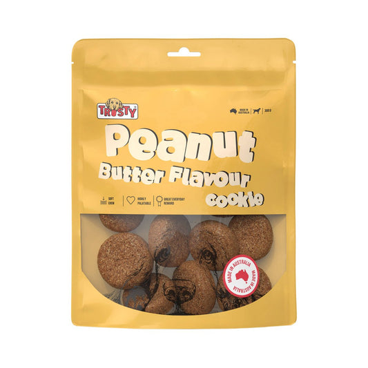 Trusty Peanut Butter Flavour Dog Treats - 300g Cookies - Digestible Snack