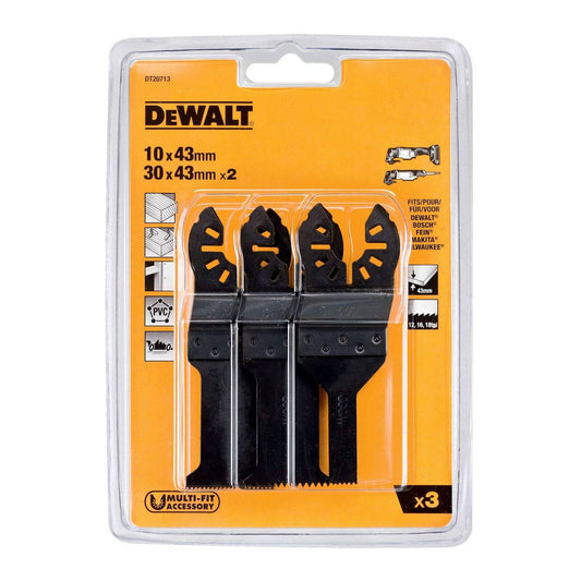 DEWALT Oscillating Multi Tool Cutting Saw Blade Set - 3pc - HCS - 120mm x 25mm – view 2 - Auzzistore