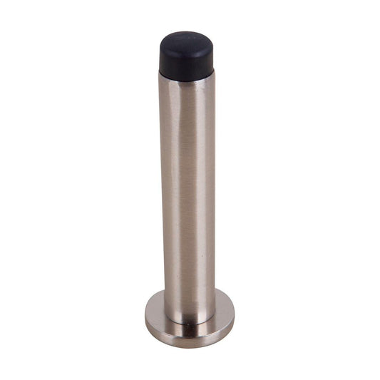 Adoored 110mm Satin Chrome Door Stop - Steel - Non Marking Rubber - Stylish - Auzzistore