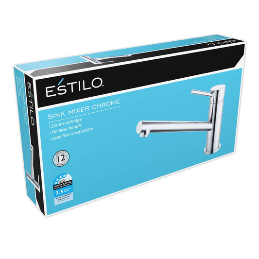 Estilo 35mm Chrome Pin Lever Sink Mixer - Ergonomic Handle - Water Efficient – view 2
