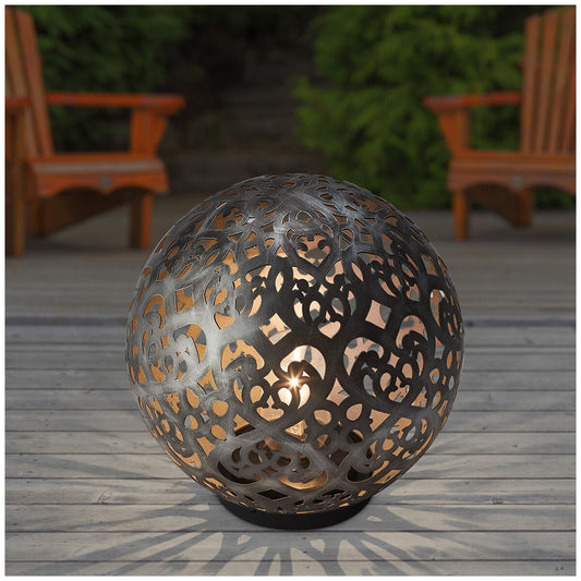 Aurora Lighting Solar Decor Ball 27.9cm, 50 Lumens, Metal, Rechargeable Batteries – view 2