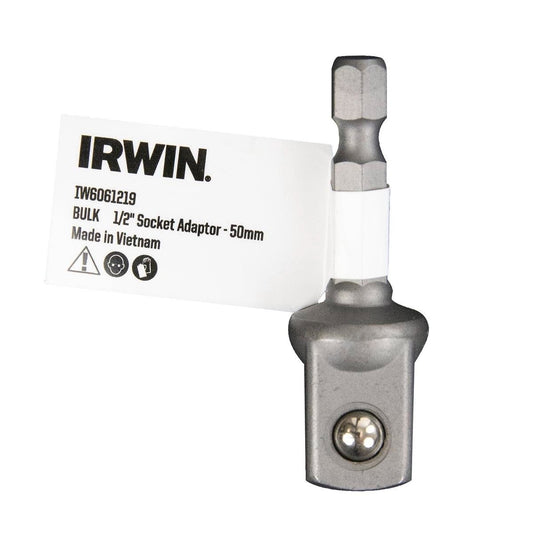 Irwin 50mm 1/2" Socket Adaptor - Durable Tool for Metal & Wood Fastening - Auzzistore