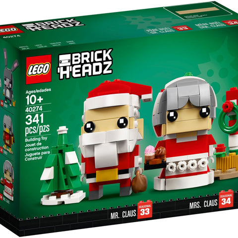 LEGO 40274 Mr. & Mrs. Claus BrickHeadz Christmas Set - Auzzistore