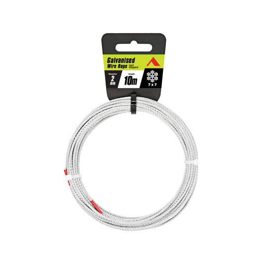 Pinnacle Galvanised Wire Rope 2mm x 10m Strong Durable Construction - Auzzistore