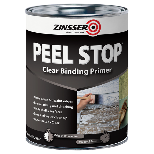 Zinsser Peel Stop Primer Clear 1L Water Based Sealer Binds Cracks - Auzzistore