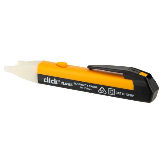Click Non Contact Voltage Tester - 30mm x 150mm - Yellow - Safe Voltage Detection - Auzzistore