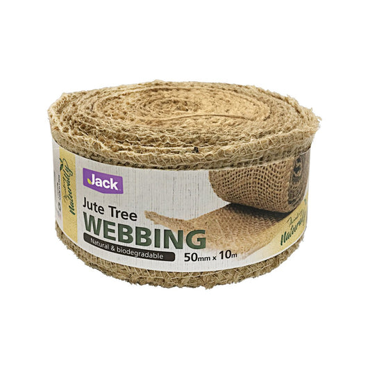 Jack 50mm x 10m Jute Webbing - Natural Plant Tie for Gardening & Crafts – view 2 - Auzzistore