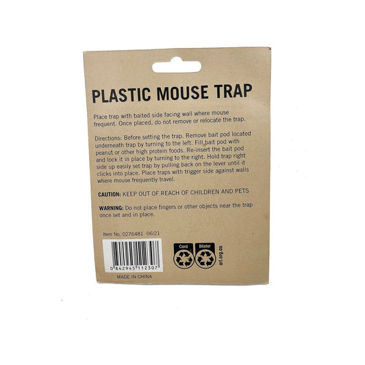 Plastic Mouse Trap 2 Pack - Reusable Indoor Outdoor Control - 48mm x 100mm - Black – view 2 - Auzzistore