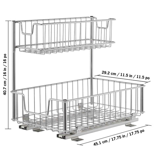 Trinity EcoStorage Sliding Undersink Organiser 2 Basket With Slides — image 2