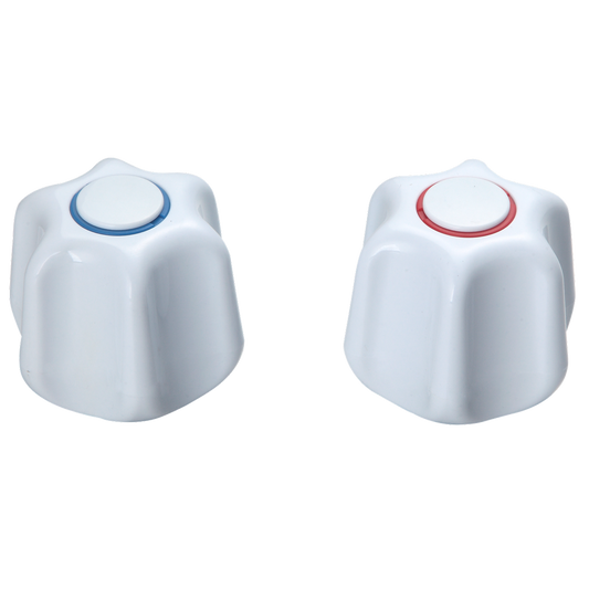 Shaw & Mason White PVC Star Style Handles Pair - Durable - Ergonomic - Easy Use - Auzzistore
