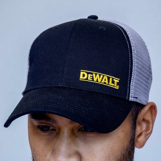 Dewalt Trucker Hat - Black Grey - Adjustable Fit - Breathable Mesh - One Size – view 2 - Auzzistore