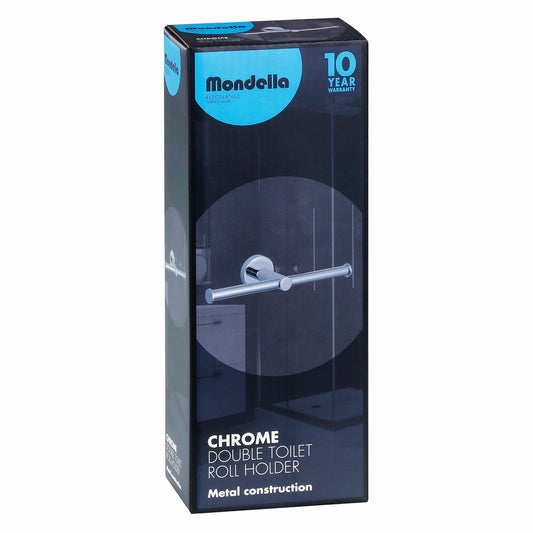 Mondella Chrome Resonance Double Toilet Roll Holder - 245mm x 54mm x 80mm - Chrome – view 2