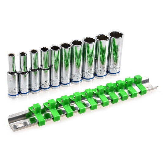 Trojan 10 Piece Deep Socket Rail Set 1/4" - 4mm to 13mm - Chrome Vanadium – view 2 - Auzzistore