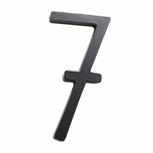 Sandleford House Number 7 - 75mm - Black - Galvanised Steel - Weather Resistant