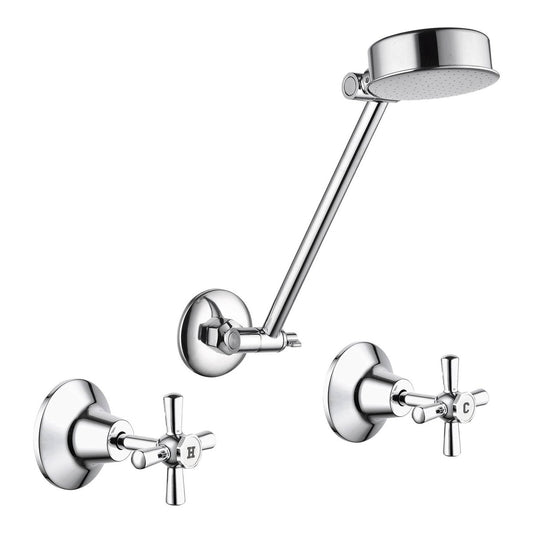 Estilo Chrome Jumper Valve Shower Set - WELS 3 Star - 9L Min - Water Efficient